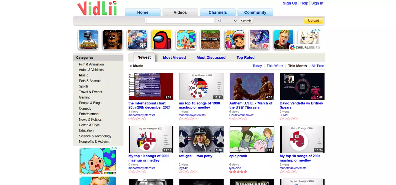 Image: Screenshot of VidLii website