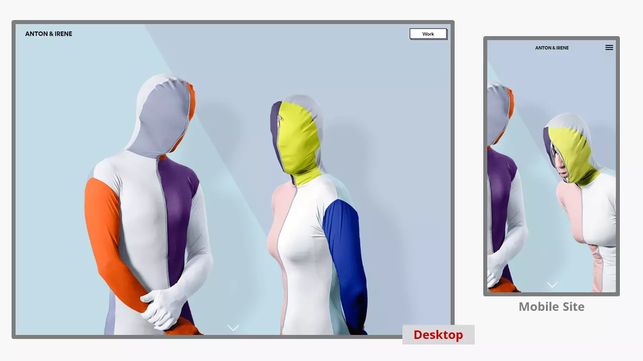 Image: Designer website antoineandirene.com with the parallax effect