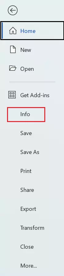 Word: Options in the File menu Image: Word: Options in the File menu