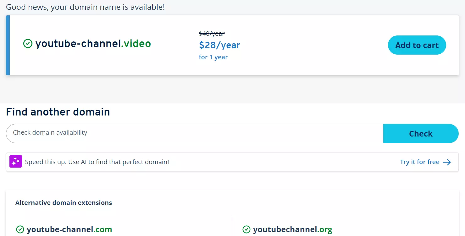 Buy your own YouTube domain from IONOS Image: Buy your own YouTube domain from IONOS