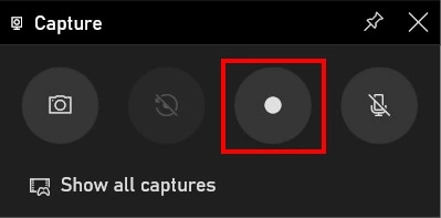 Image: Screen recorder in Windows 10: the button to start a screen recording