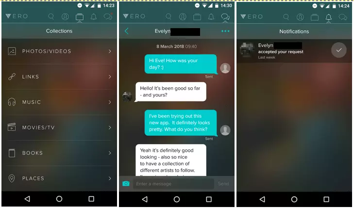 Image: Vero user interface