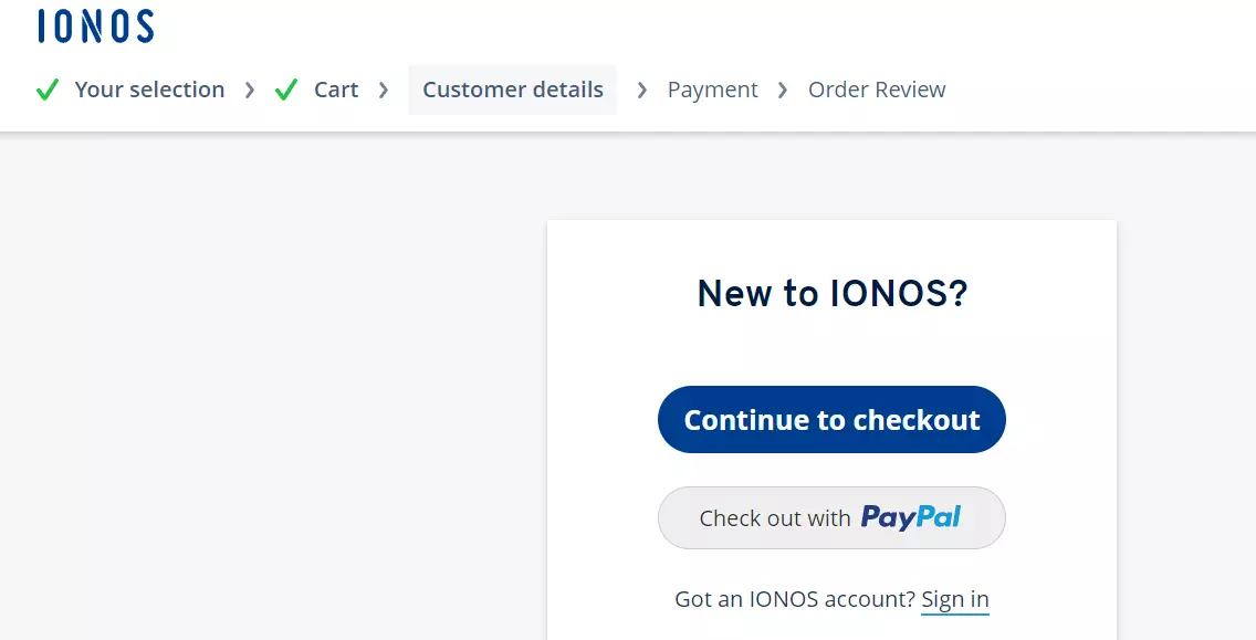 IONOS: Checkout Image: IONOS: Checkout
