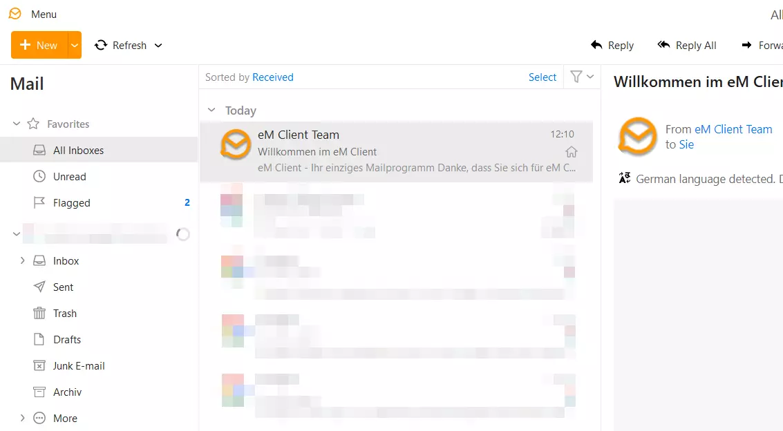 Screenshot eM Client’s user interface Image: Screenshot eM Client’s user interface