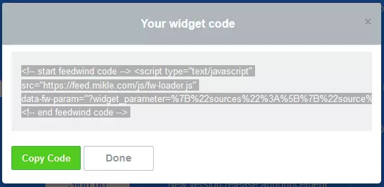 Image: Widget code
