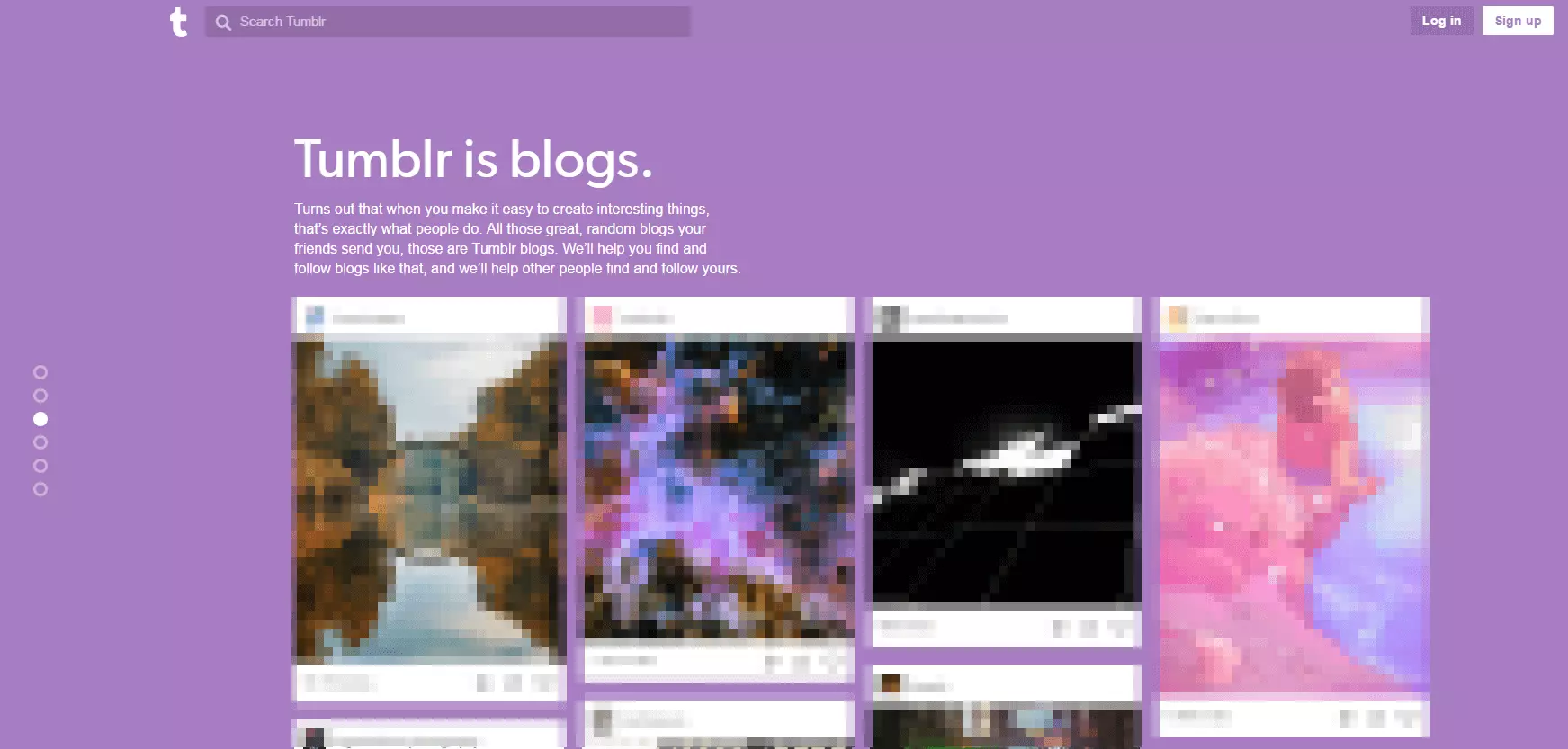 Image: Tumblr homepage – a brief introduction
