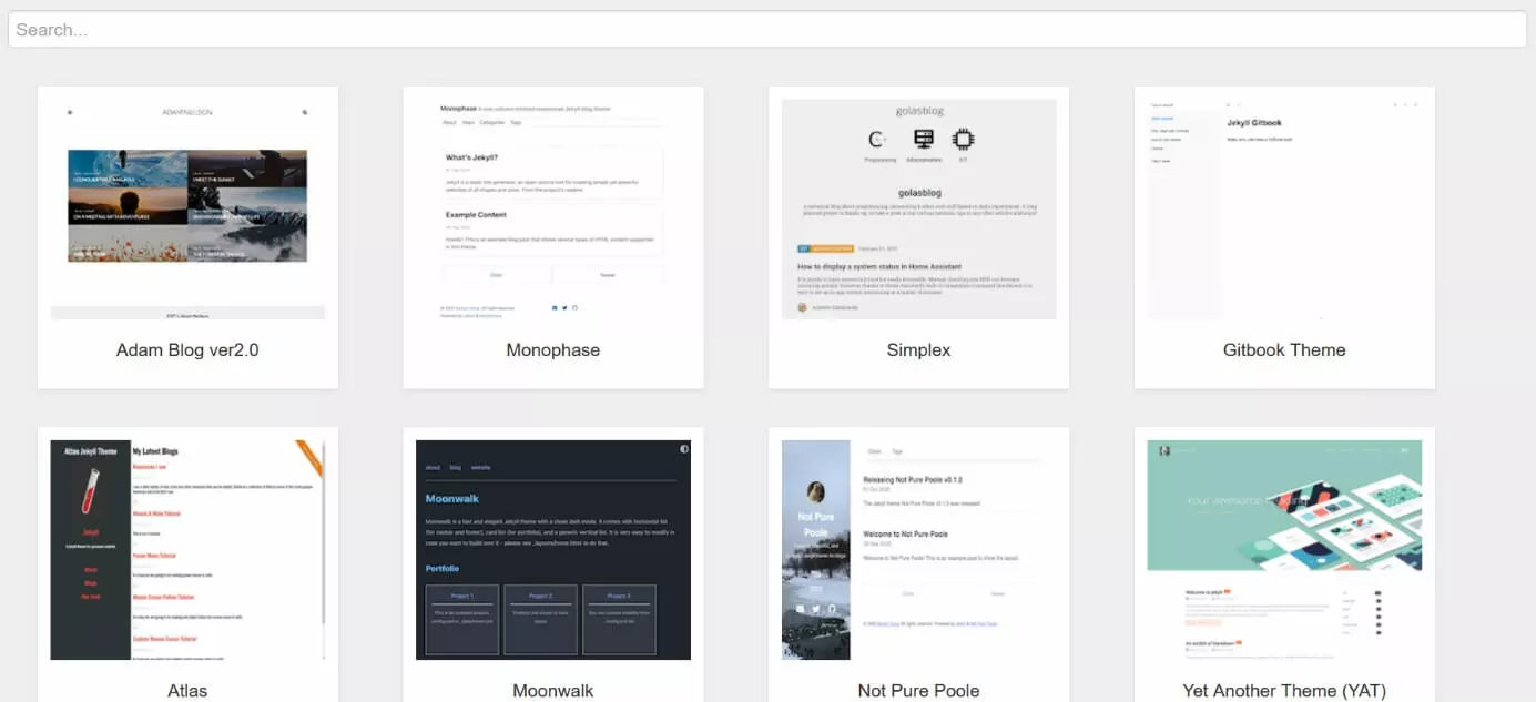 Image: Collection of Jekyll themes