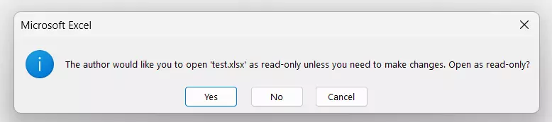 Excel read-only recommendation, opening an Excel file as read-only Image: Excel read-only recommendation, opening an Excel file as read-only