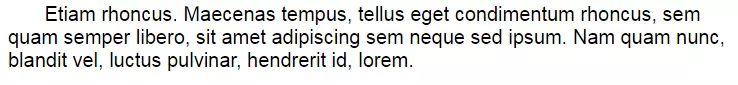 Image: Example text with an indent of 5 percent in the first line