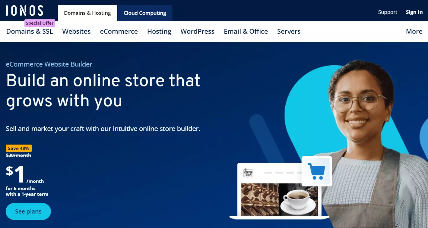 Crear una tienda online con eCommerce Website Builder de IONOS Imagen: Crear una tienda online con eCommerce Website Builder de IONOS