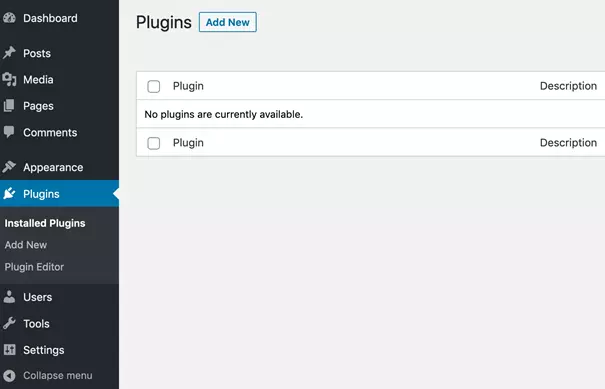 Acesse o item Plugins no menu lateral do WordPress Imagem: Acesse o item Plugins no menu lateral do WordPress